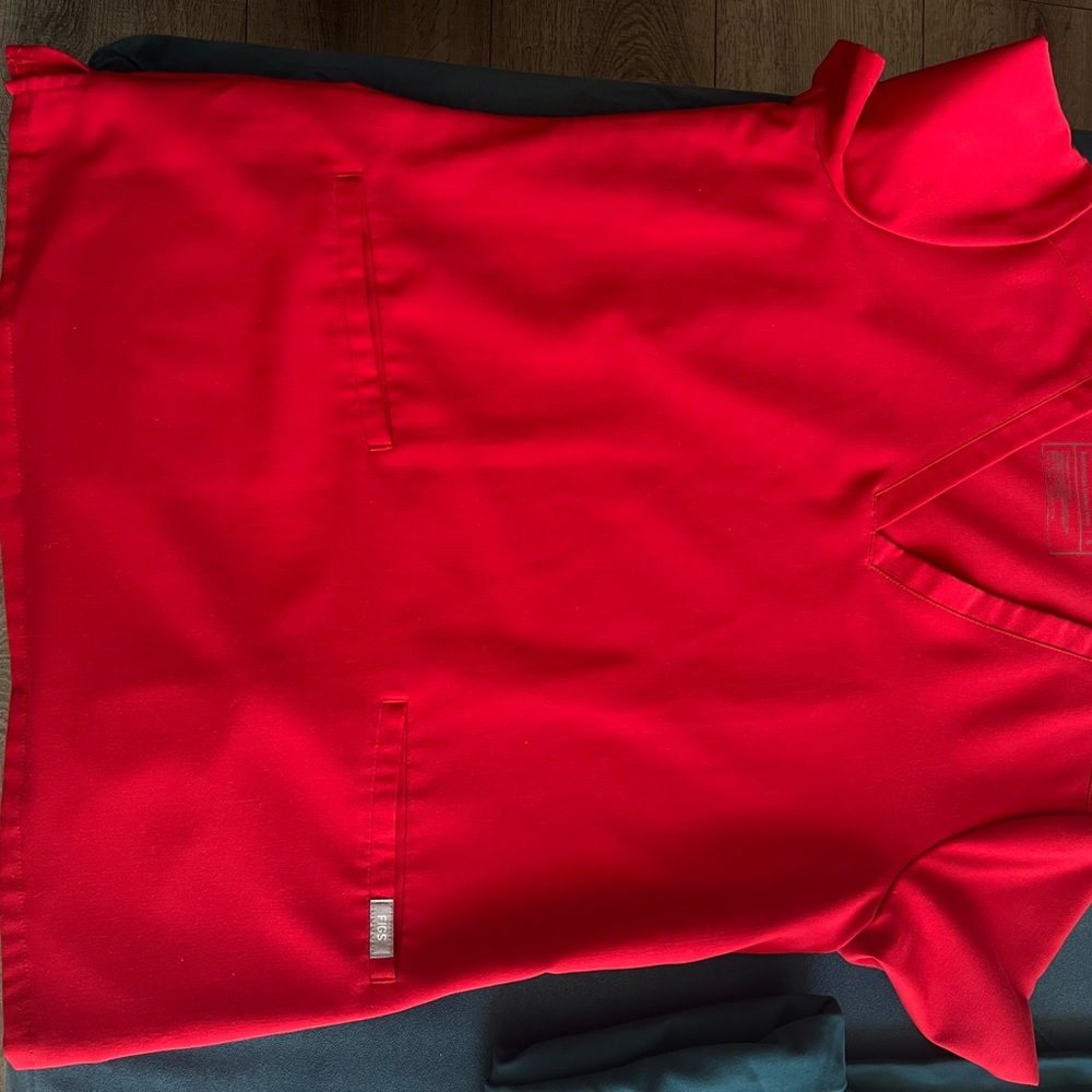 Figs Red Women's scrub top